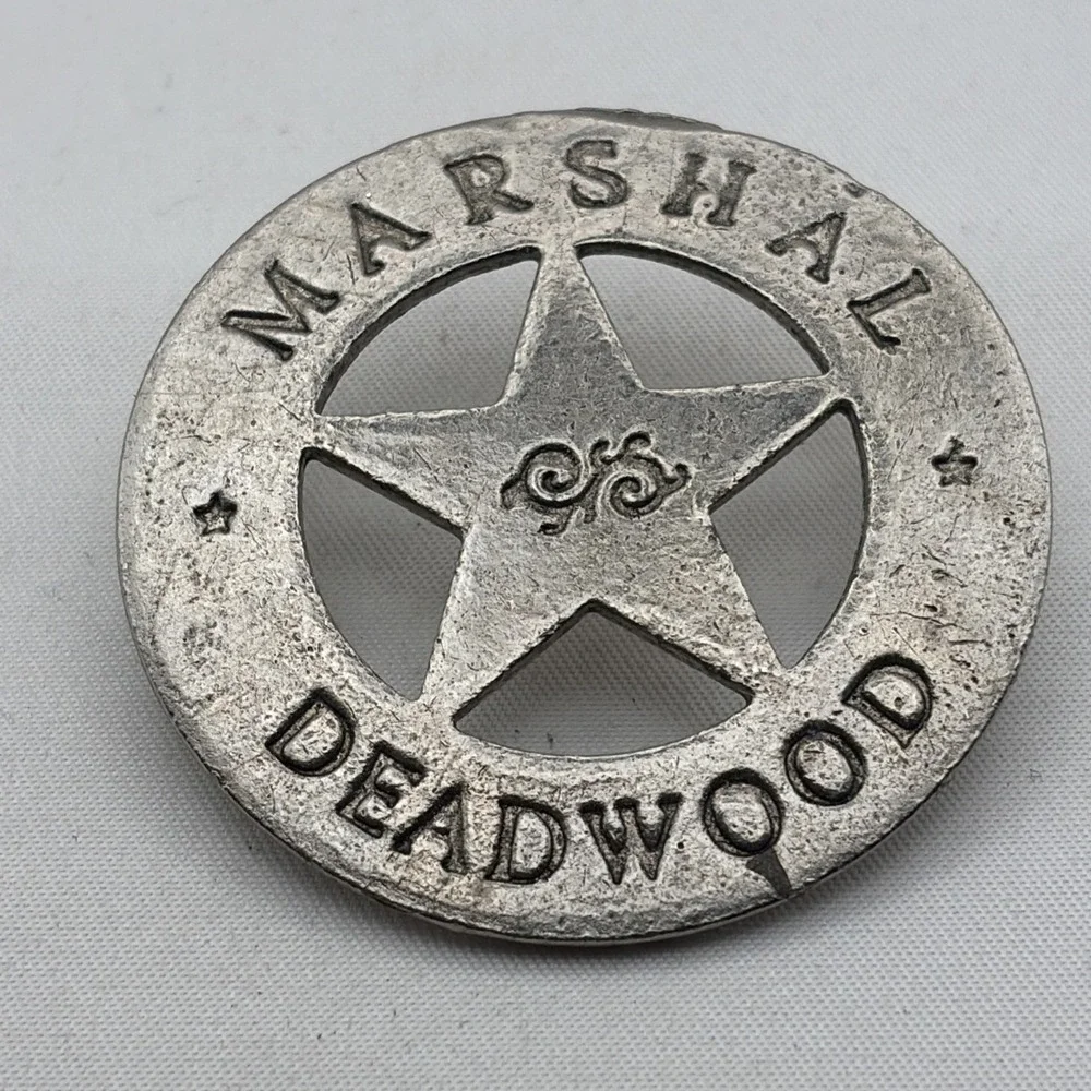 Marshal Deadwood Silver Tone Sheriff Star Souvenir Texas Lapel Hat Pin